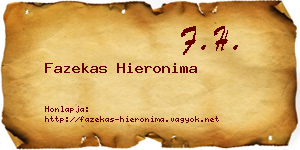 Fazekas Hieronima névjegykártya
