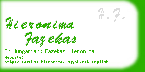 hieronima fazekas business card